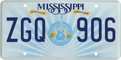 MS license plate ZGQ906