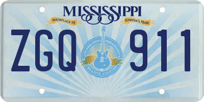 MS license plate ZGQ911
