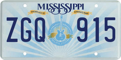 MS license plate ZGQ915