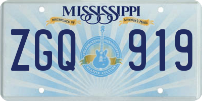MS license plate ZGQ919