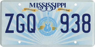 MS license plate ZGQ938