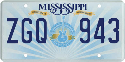 MS license plate ZGQ943