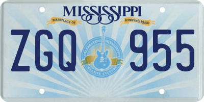 MS license plate ZGQ955