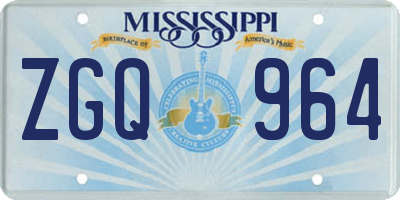 MS license plate ZGQ964