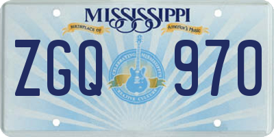MS license plate ZGQ970