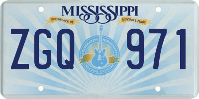 MS license plate ZGQ971