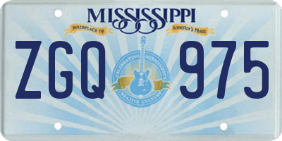 MS license plate ZGQ975