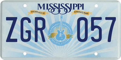 MS license plate ZGR057