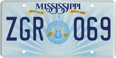 MS license plate ZGR069