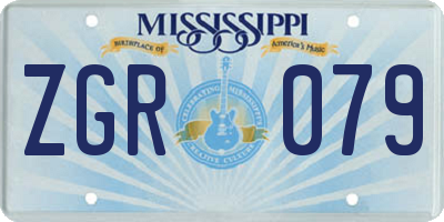 MS license plate ZGR079