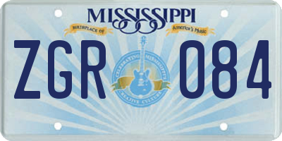 MS license plate ZGR084
