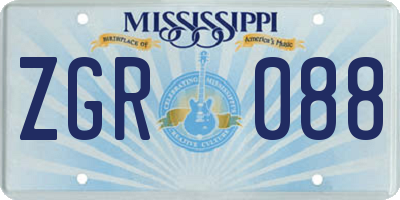 MS license plate ZGR088