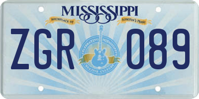 MS license plate ZGR089