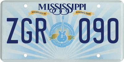 MS license plate ZGR090