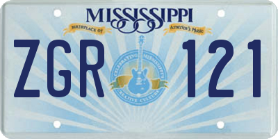 MS license plate ZGR121