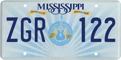 MS license plate ZGR122
