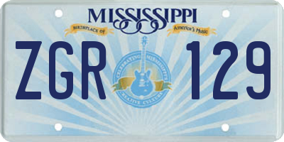MS license plate ZGR129
