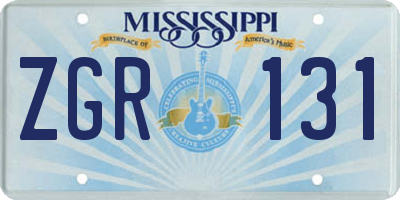 MS license plate ZGR131