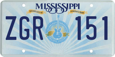 MS license plate ZGR151