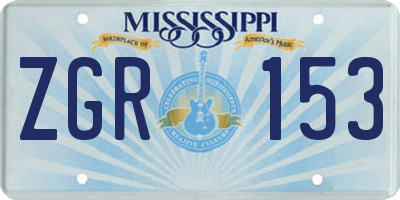 MS license plate ZGR153