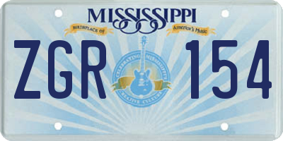 MS license plate ZGR154