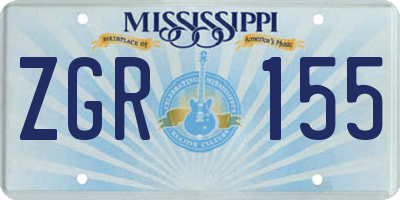 MS license plate ZGR155