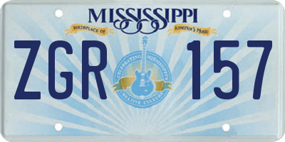 MS license plate ZGR157