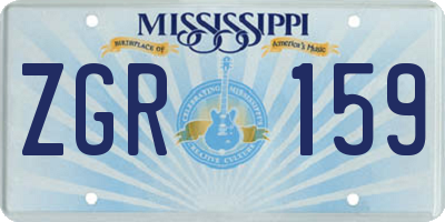 MS license plate ZGR159
