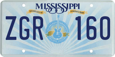 MS license plate ZGR160
