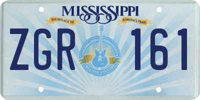 MS license plate ZGR161