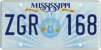MS license plate ZGR168