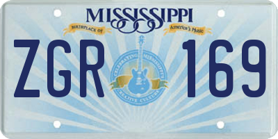 MS license plate ZGR169