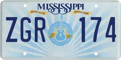 MS license plate ZGR174
