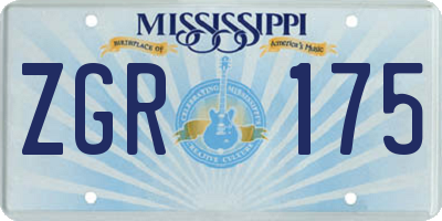 MS license plate ZGR175