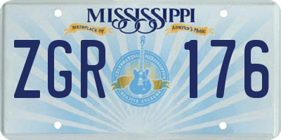 MS license plate ZGR176