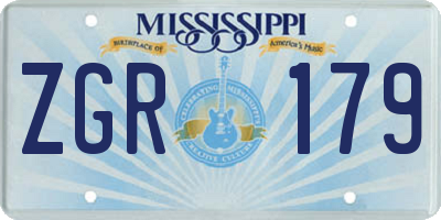 MS license plate ZGR179