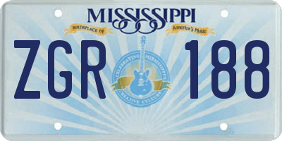 MS license plate ZGR188