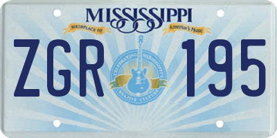 MS license plate ZGR195