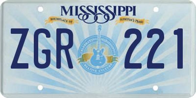MS license plate ZGR221