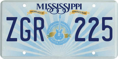 MS license plate ZGR225