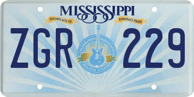 MS license plate ZGR229