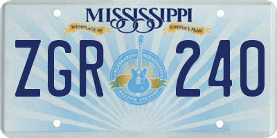 MS license plate ZGR240