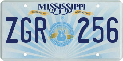 MS license plate ZGR256