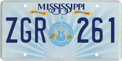 MS license plate ZGR261