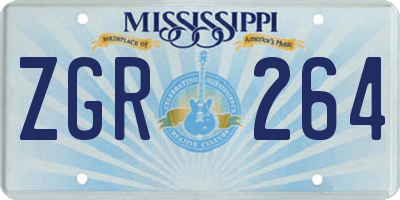 MS license plate ZGR264