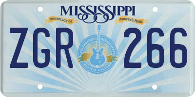 MS license plate ZGR266