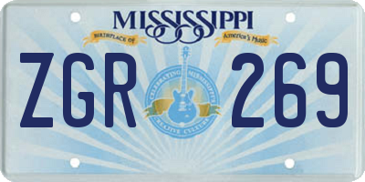 MS license plate ZGR269