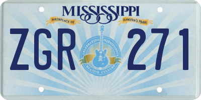 MS license plate ZGR271