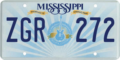 MS license plate ZGR272
