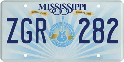 MS license plate ZGR282